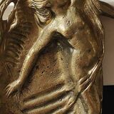 Art Nouveau Empty Pocket/Nude of a Woman/Mermaid on Shell. In gilded patinated bronze. Dim 20 x 10 cm