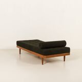 Danish teak daybed in thick boucle fabric, 1960s