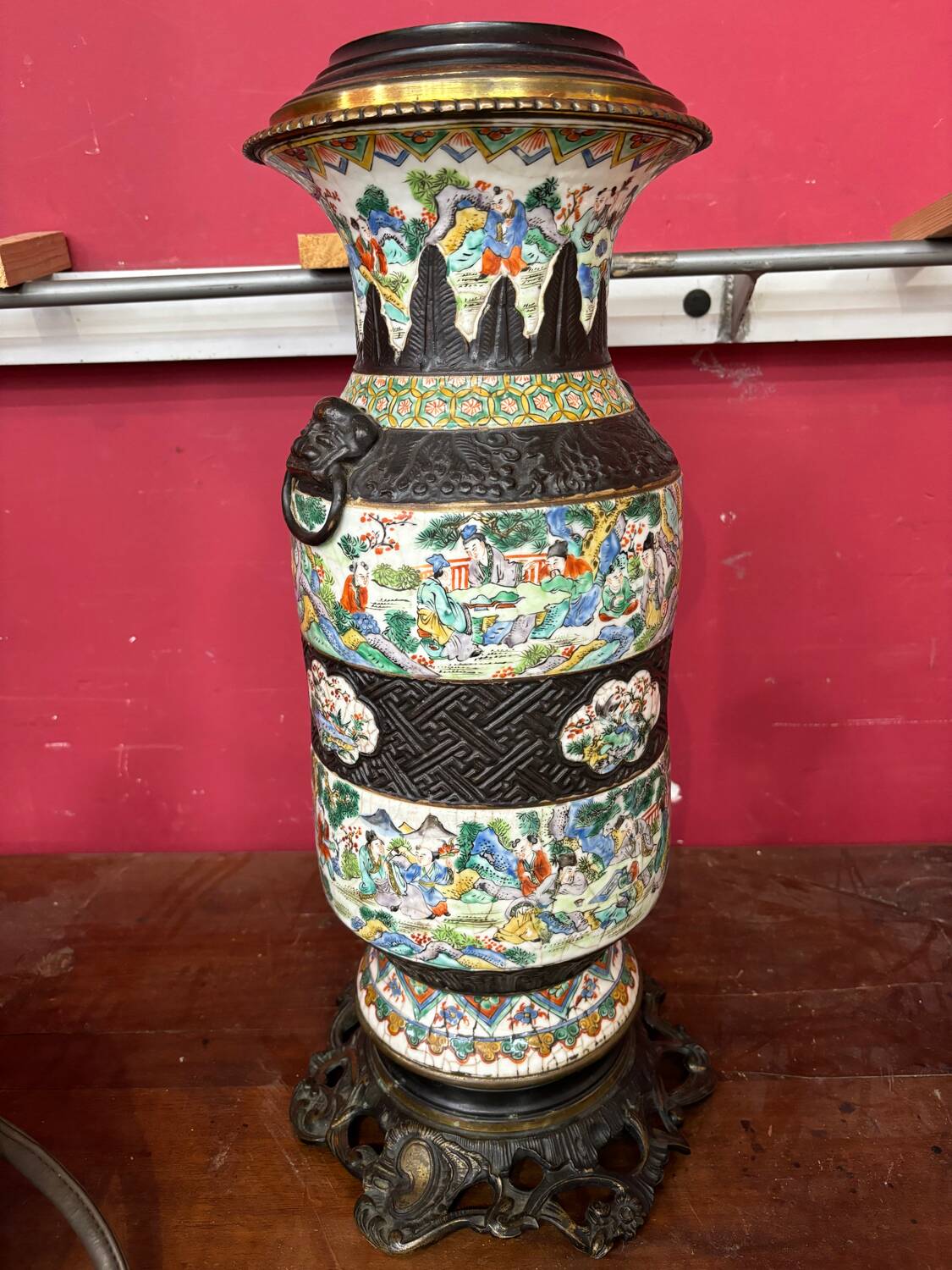 A Chinese famille rose porcelain vase called 'from Nanking' 19th century 55cm