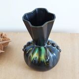 Art Nouveau vase in flamed stoneware ceramic