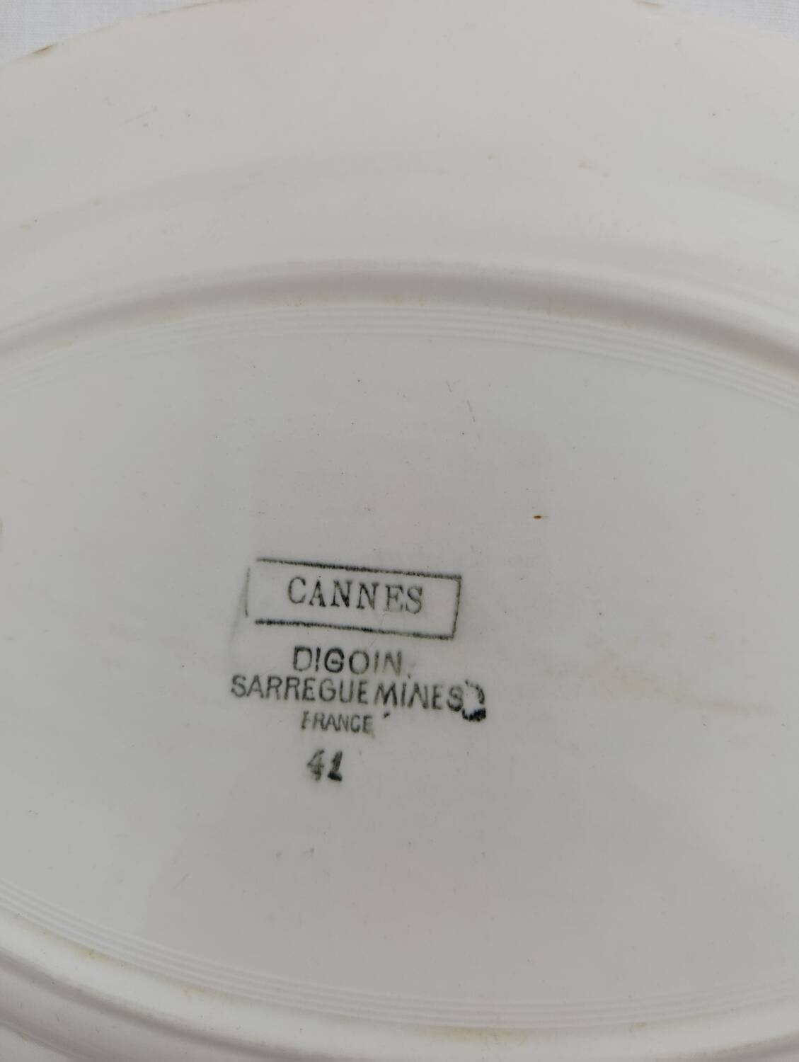 Oval plates Sarreguemines Digoin Cannes set of 2