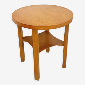 vintage light wood pedestal table from the 50s 60s