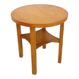 Guéridon vintage en bois clair des années 50 60