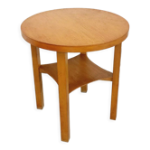 vintage light wood pedestal table from the 50s 60s