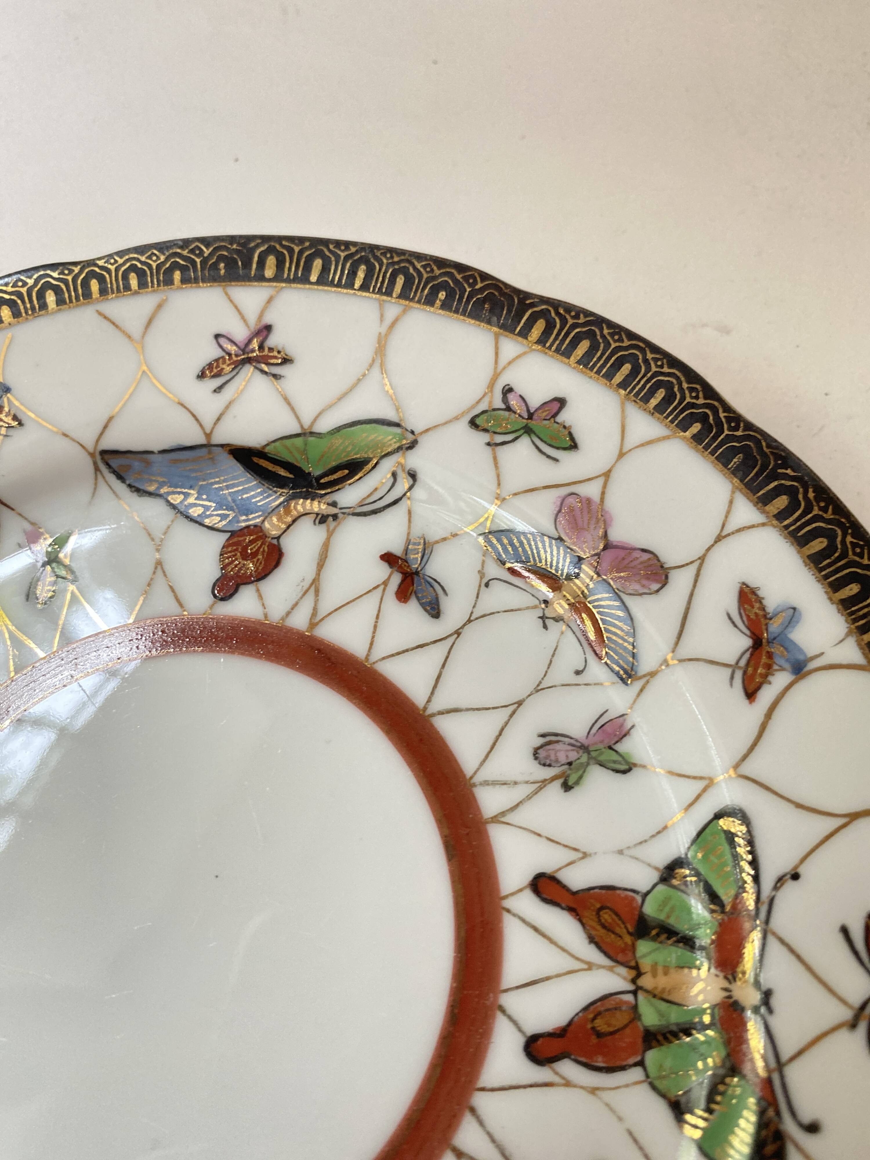 Set assiettes Japon or 18 carat
