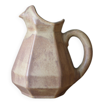 Vintage flamed stoneware pitcher, stoneware carafe, Denbac style pitcher
