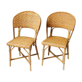 Pair of vintage rattan chairs