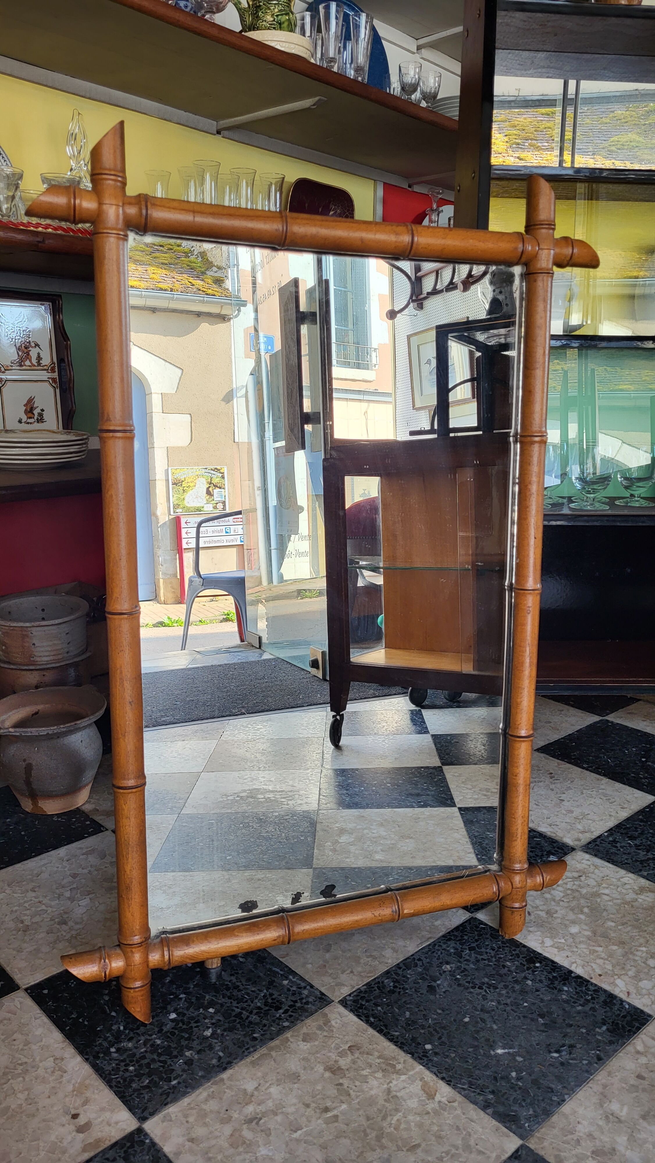 Mirror 63*91 cm bamboo style wood