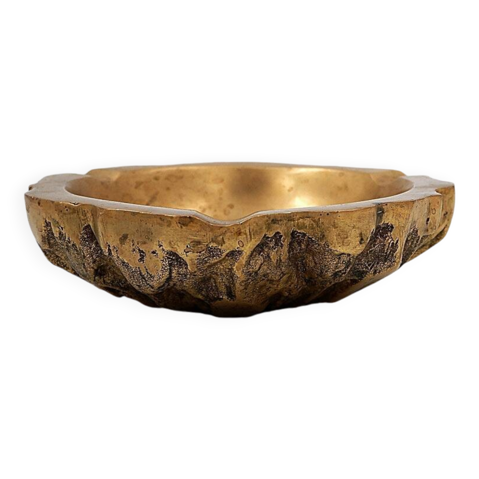 Brutalist 50s Brass Ashtray /