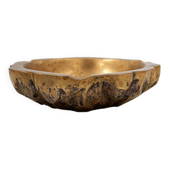 Brutalist 50s Brass Ashtray /