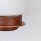 Cilindrical opal glass and bent wood wall lamp
