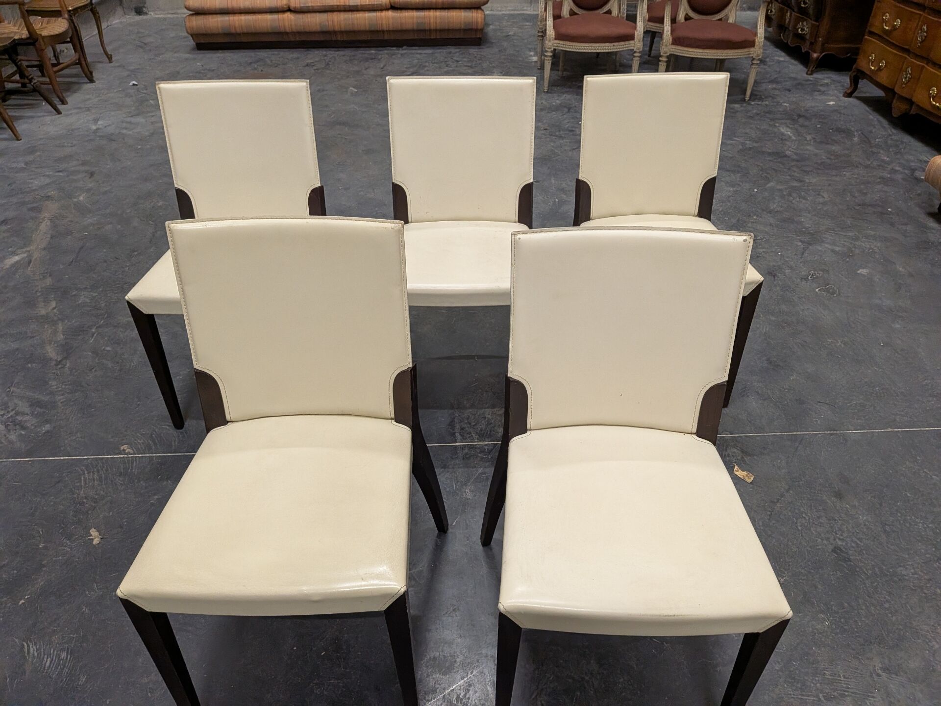 Set of 5 vintage Cattelan Italia chairs – Italian design, cream white