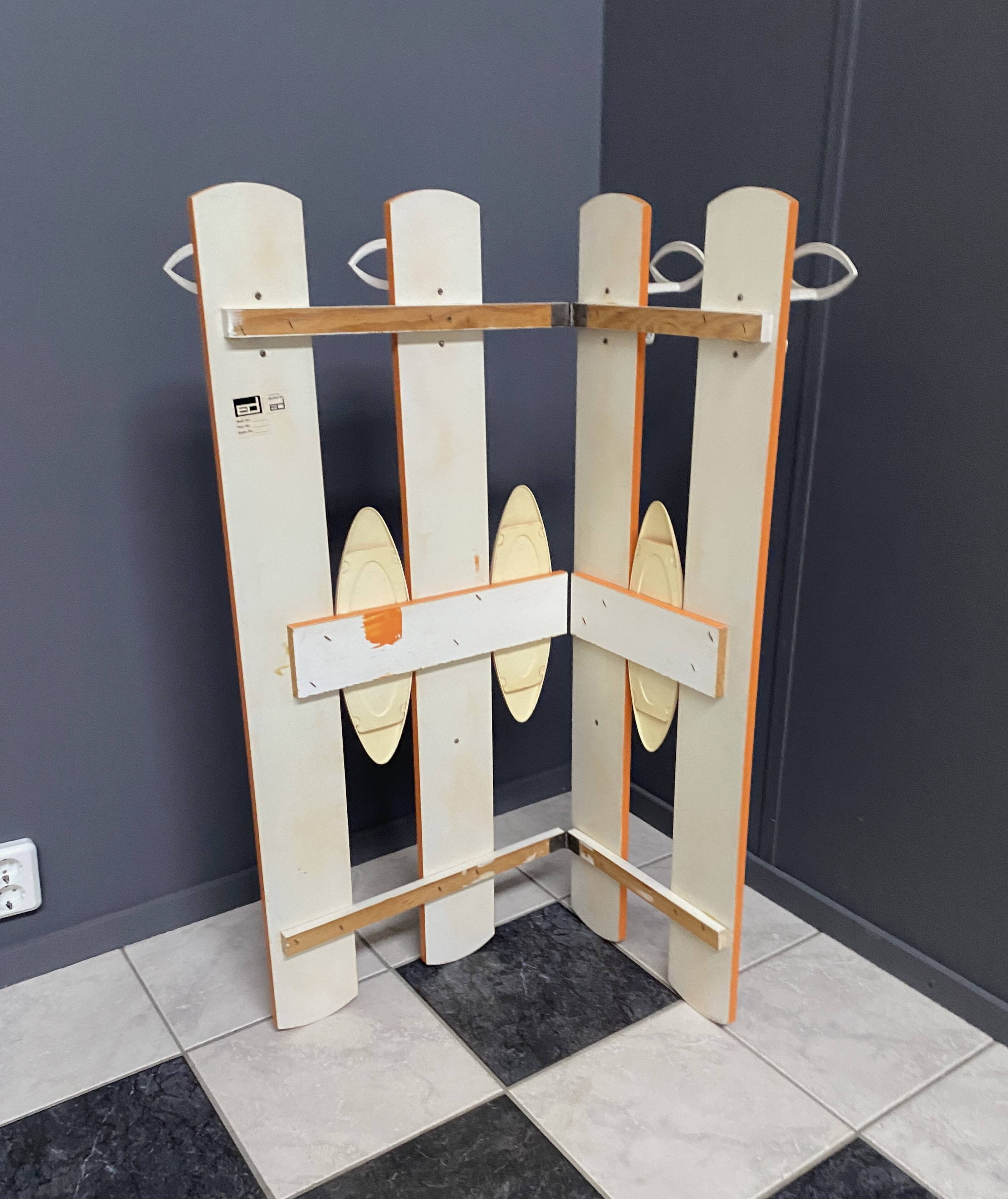 Orange wall unit Coat rack 1970s by ED Design