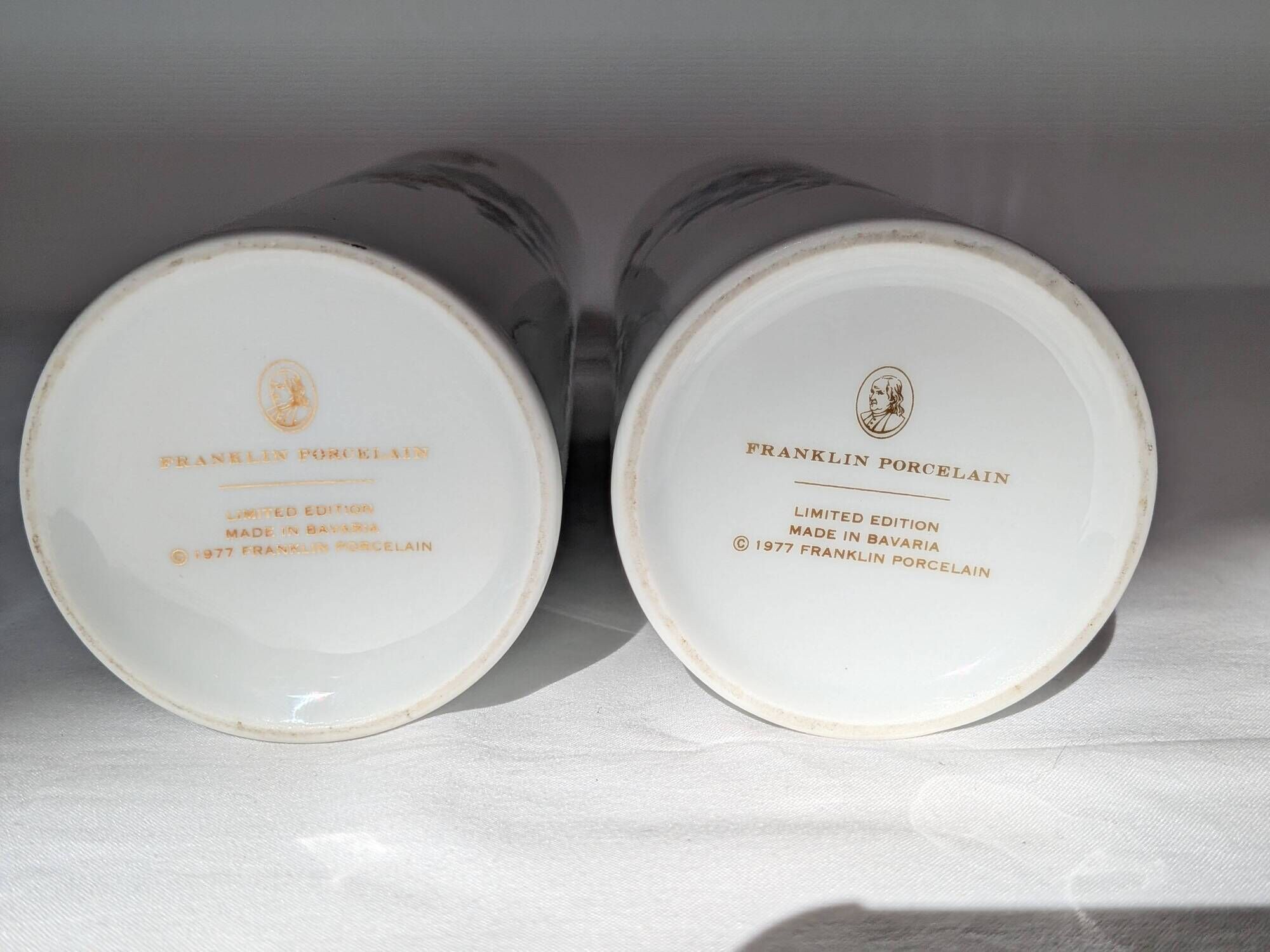 Pair of Franklin Porcelain vases – limited edition 1977 – Made in Bavaria