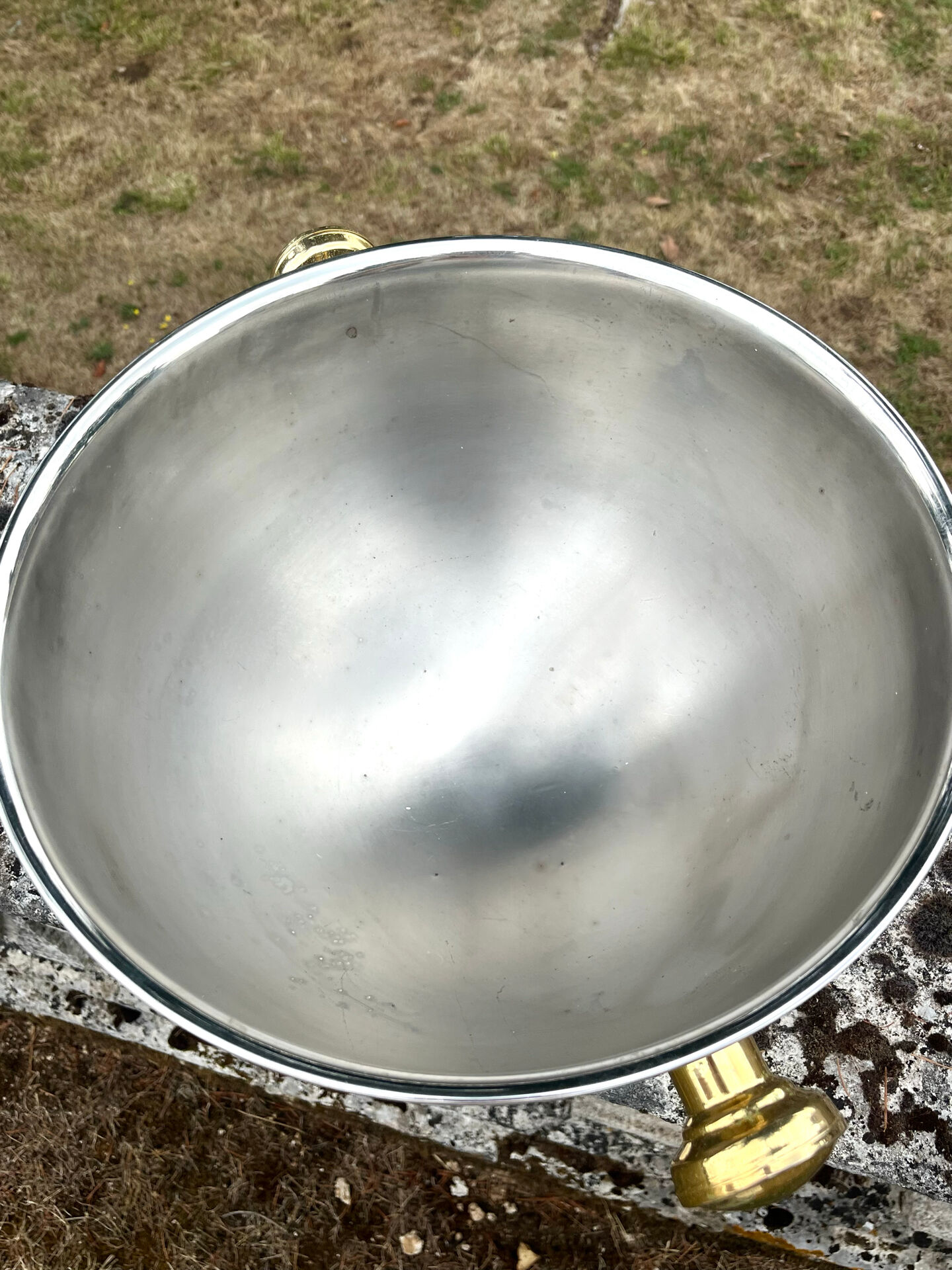 Large Aluminium Champagne Ice Bucket with Gold Tone Handles