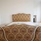 Double bed Louis XV in wood and floral fabric