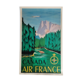Affiche "Canada Air France", réédition lithographique vintage de 1999 d'après Jean Doré