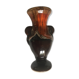 Vase Vallauris orange marron