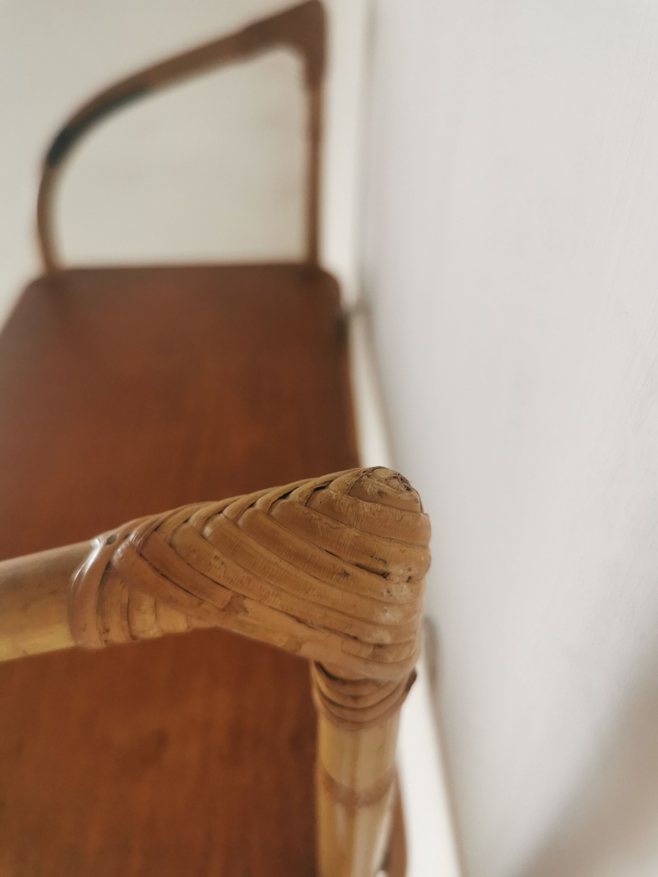 Vintage rattan wall shelf