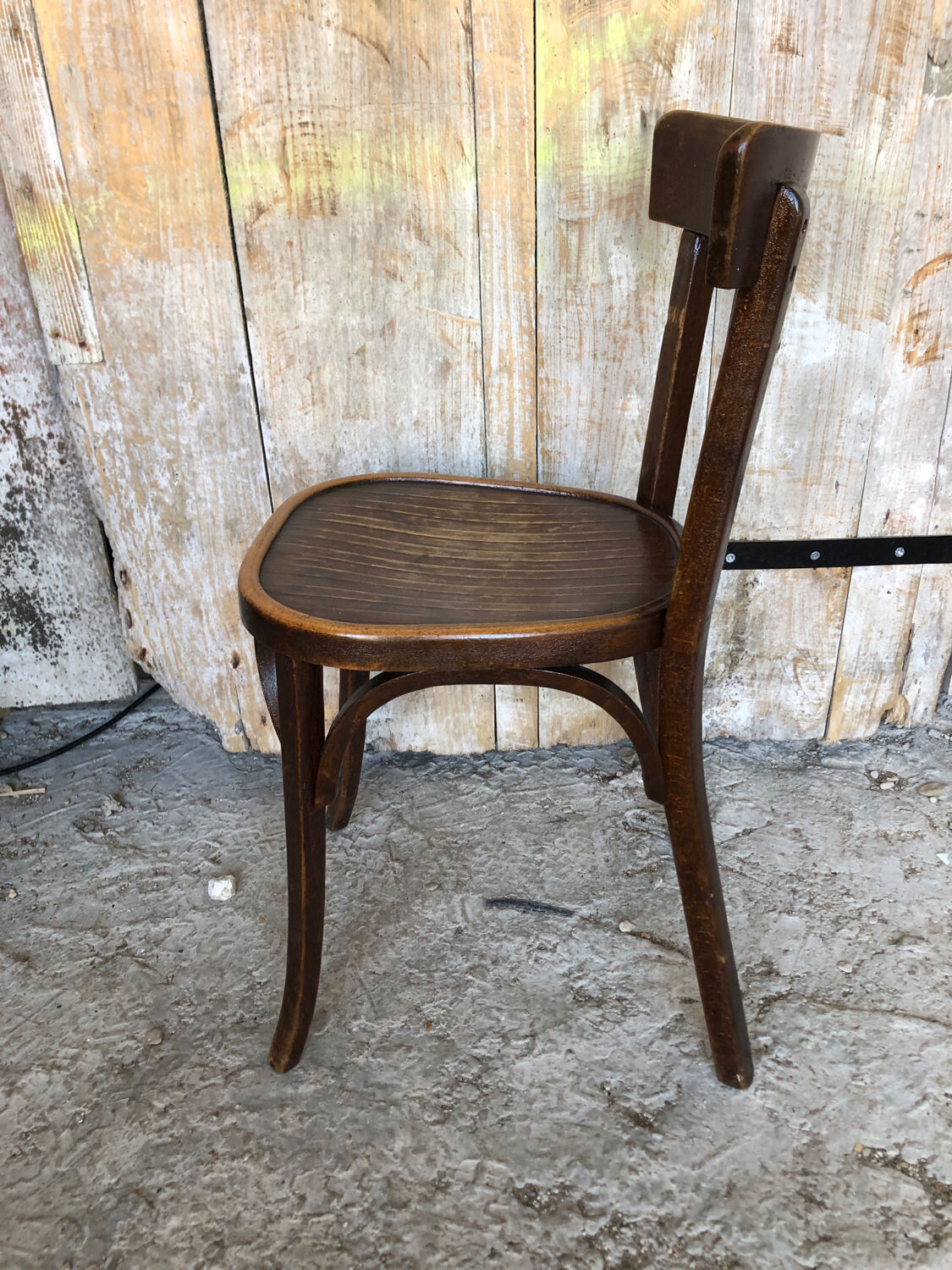 Chair bistrot baumann dark wood 70s vintage #a201
