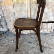 Chair bistrot baumann dark wood 70s vintage #a201