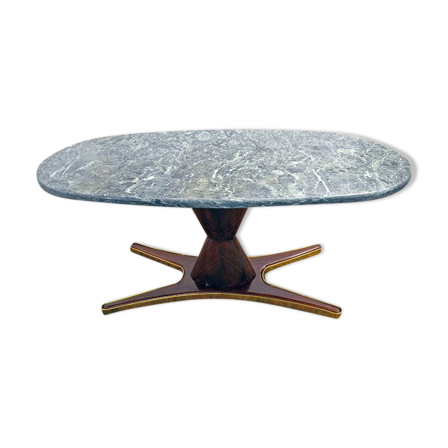 Table in rosewood and marble by Vittorio Dassi for Mobili Moderni Lissone, 1950