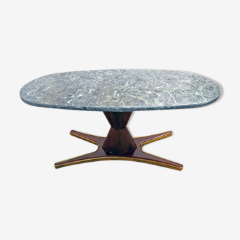 Table in rosewood and marble by Vittorio Dassi for Mobili Moderni Lissone, 1950