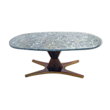Table in rosewood and marble by Vittorio Dassi for Mobili Moderni Lissone, 1950