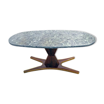 Table en palissandre et marbre par Vittorio Dassi pour Mobili Moderni Lissone, 1950