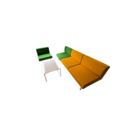 Ensemble de canapés modulaires Actiu — jaune moutarde & vert