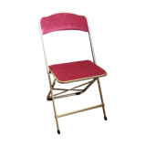 Chaise pliante velours rose