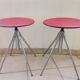 German red leather swivel filigree rotating height adjusting stools by Hailo 1960s, Set of 2