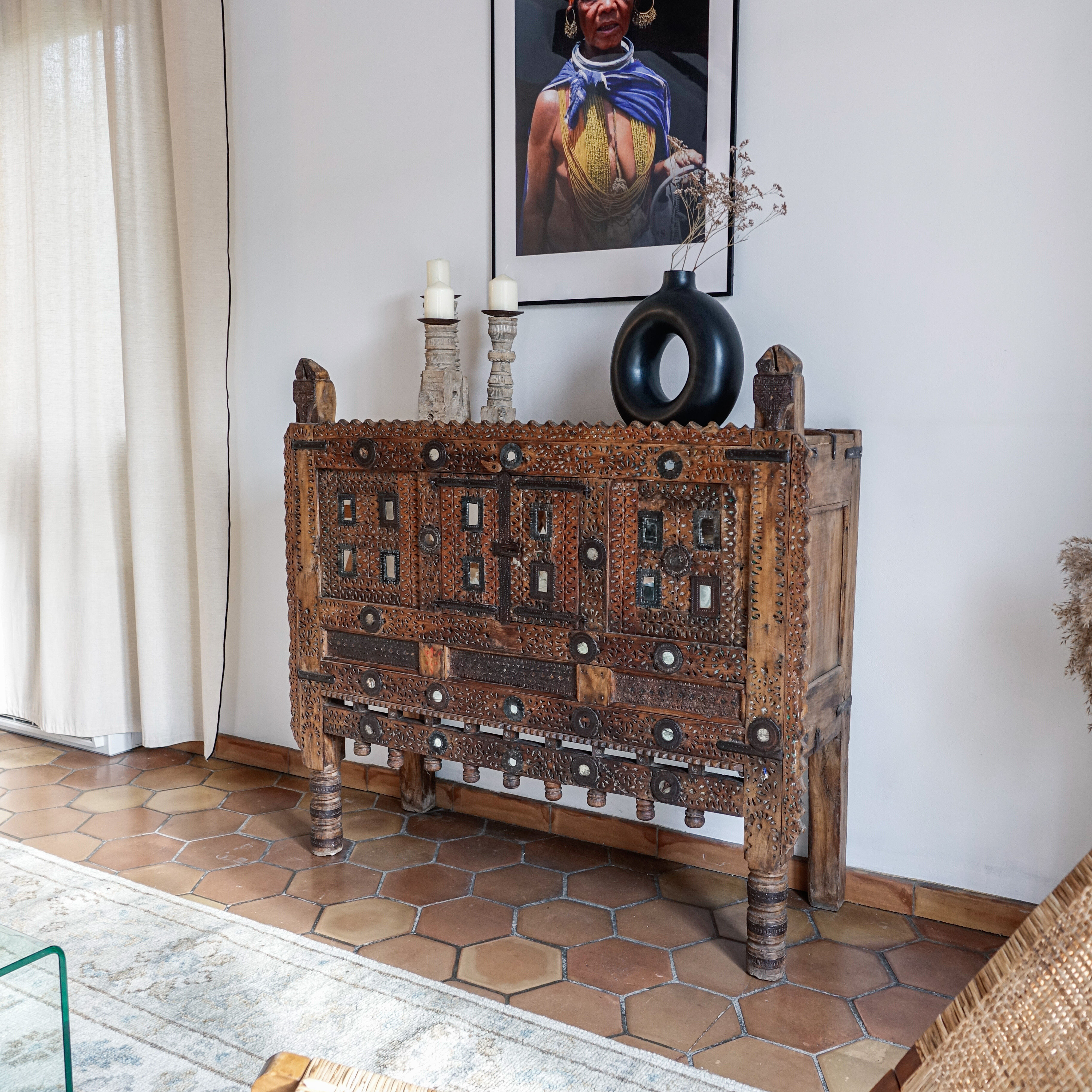 Ancien meuble indien Damchiya