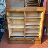 Double filing cabinet with vintage curtain from the 40/50 period