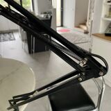 Large black architect lamp 1980 Unilux