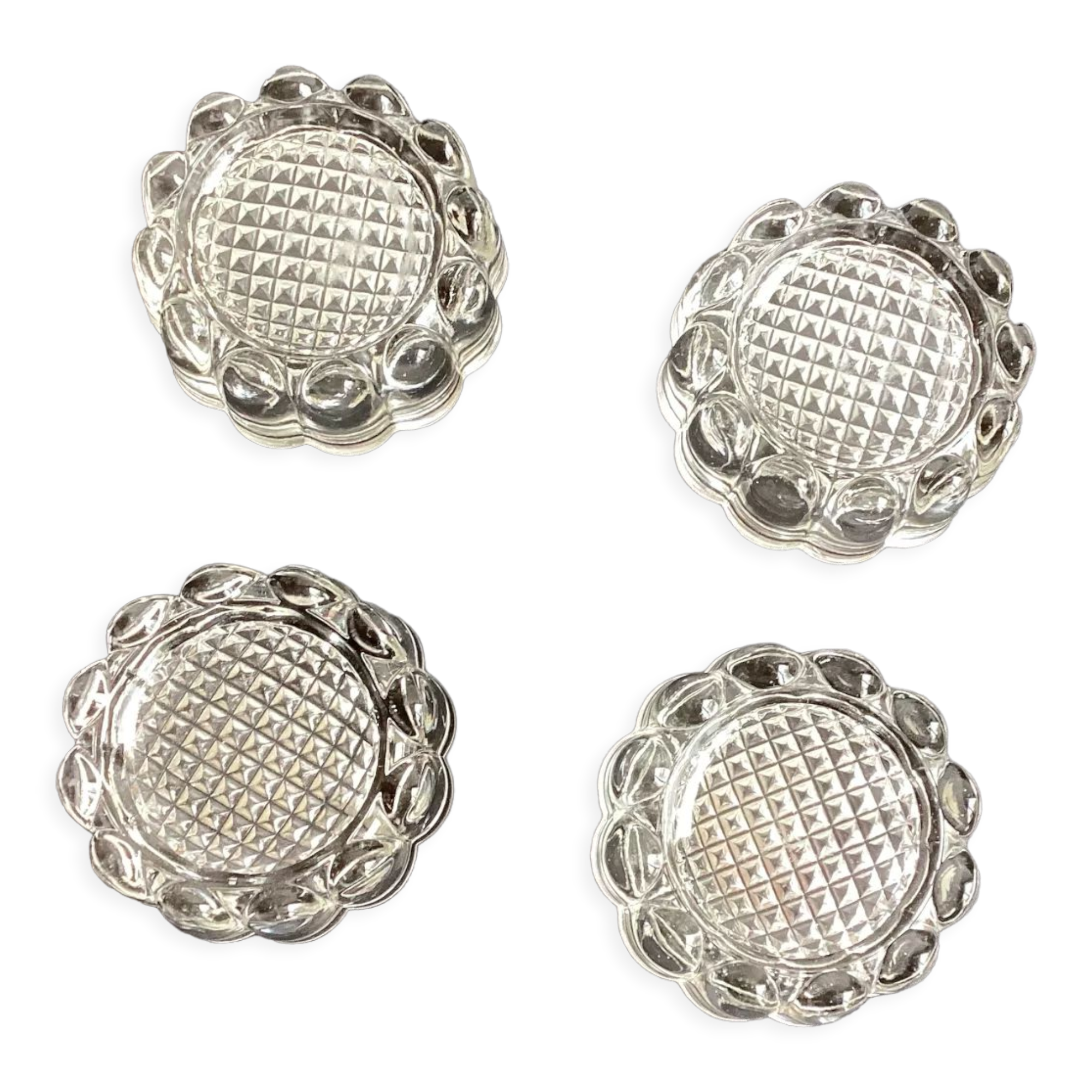 Set of 4 old piano/glass table coasters