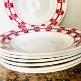 X7 assiettes creuses en faïence Stuart Moulin des loup- retro-cuisine- vintage