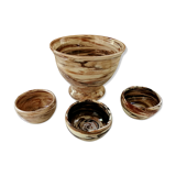 Set bowl and cups in land mixed Ancel pottery.