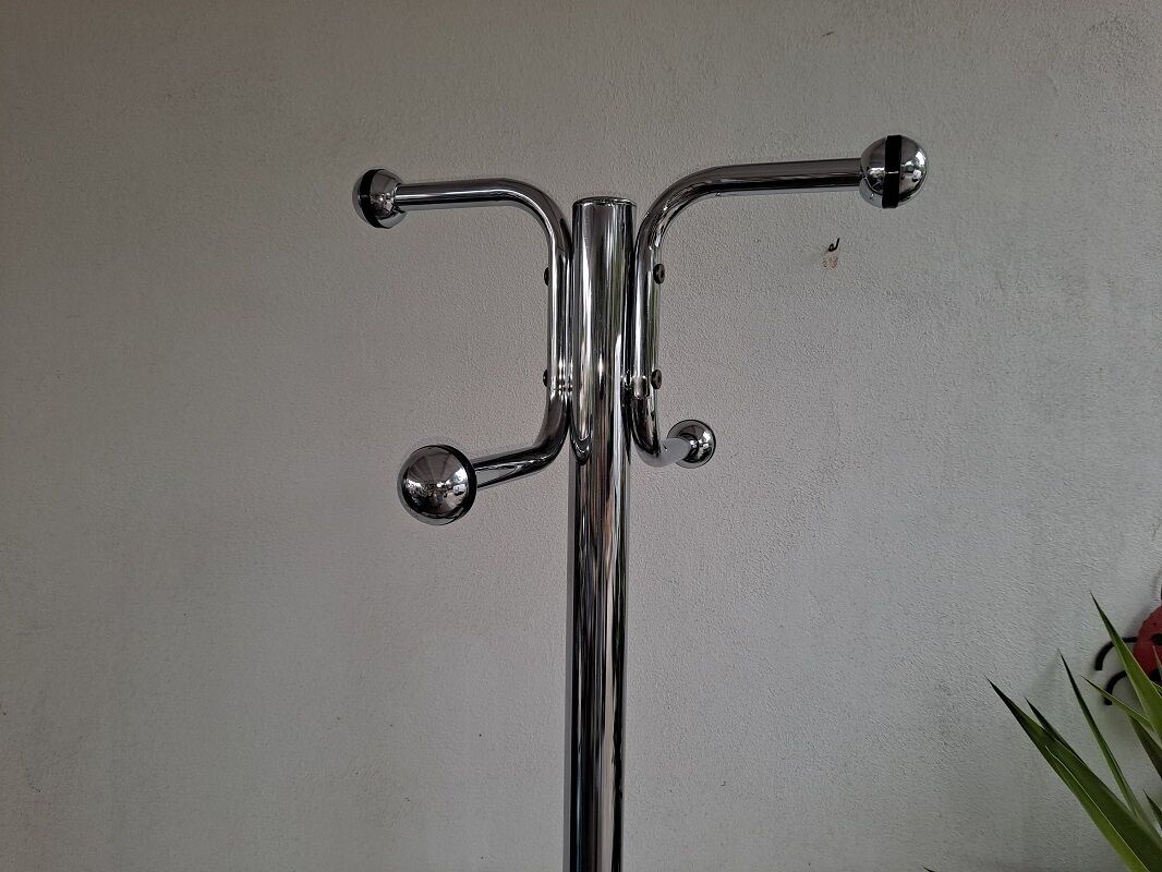 Mid Century Italian Modernist Chrome Coat Stand