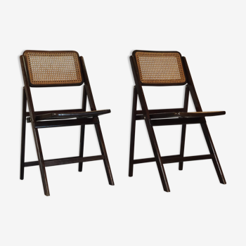 Pair of folding chairs canned