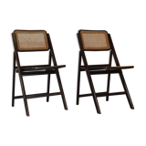 Pair of folding chairs canned