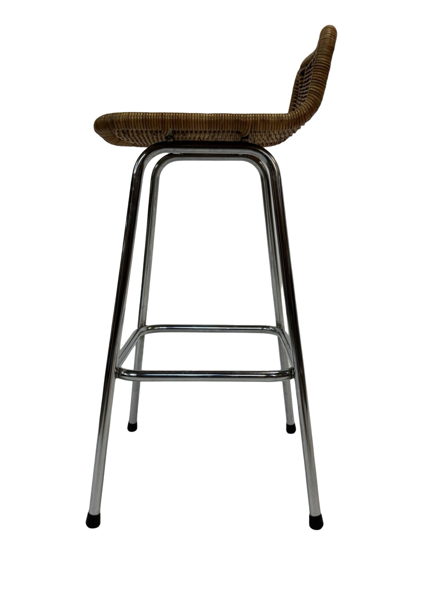 Set of 4 vintage bar stools Dirk van Sliedregt Rohe Noordwolde 1960's
