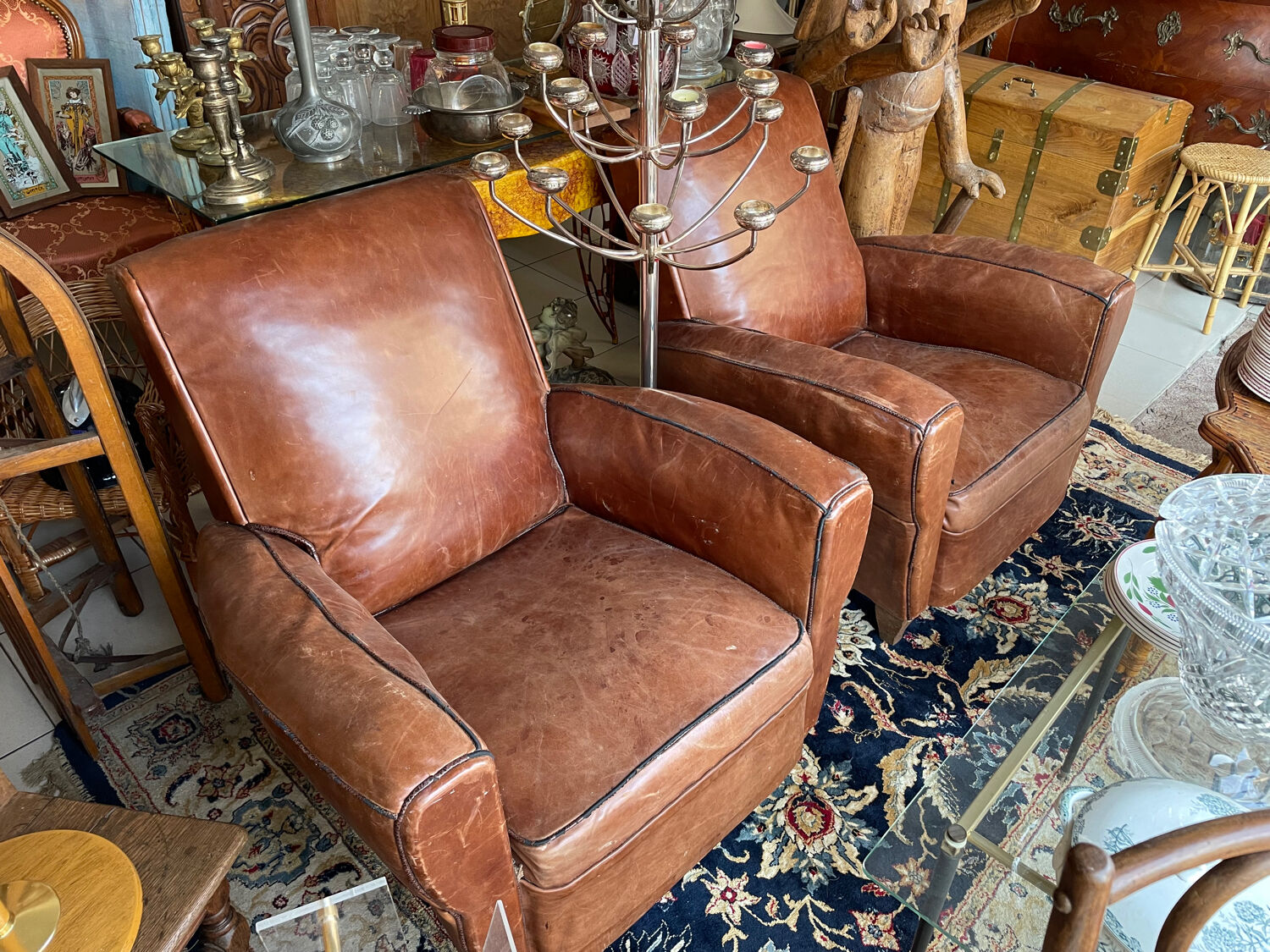 Paire de fauteuils club