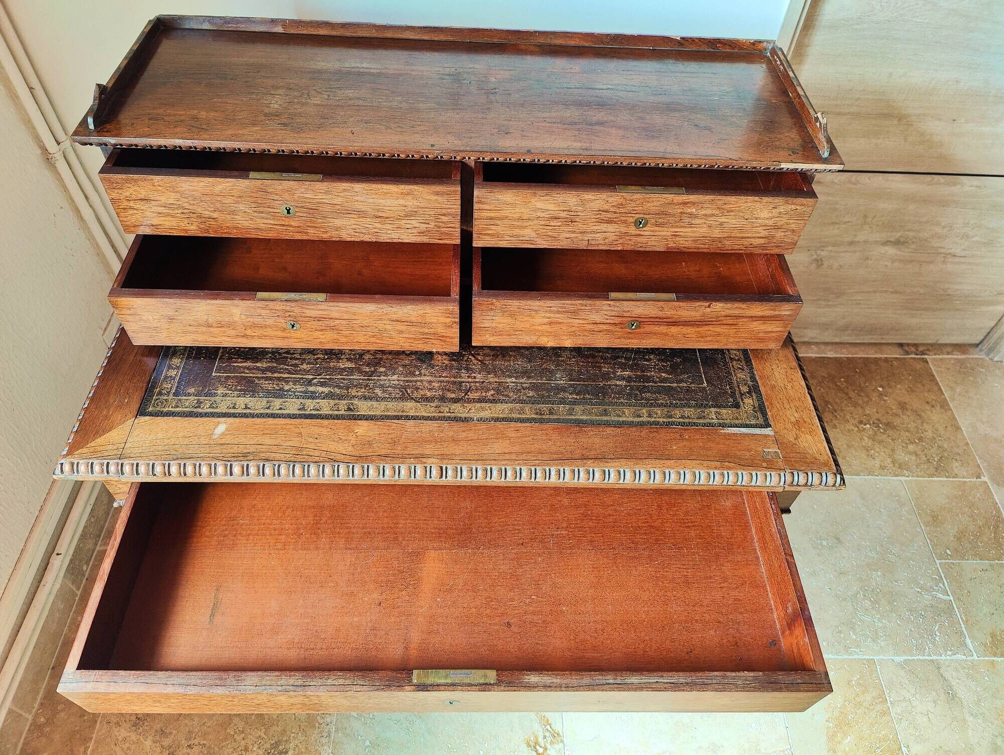 Antique desk in louis philippe style made of wood
