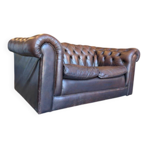 Fauteuil/canapé Chesterfield - marron