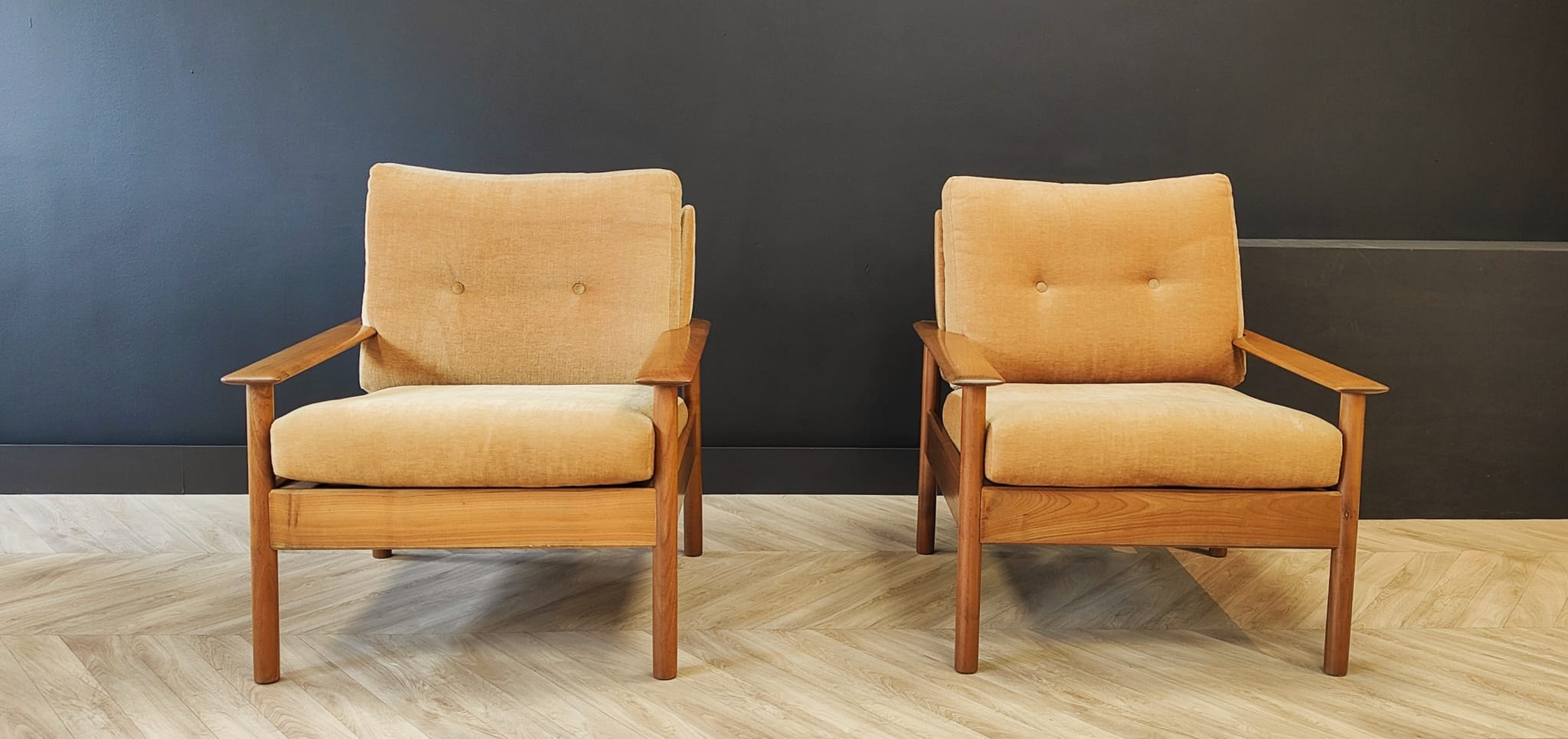 Two mid century armchairs vintage