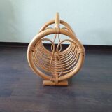 70s bamboo magazine holder
