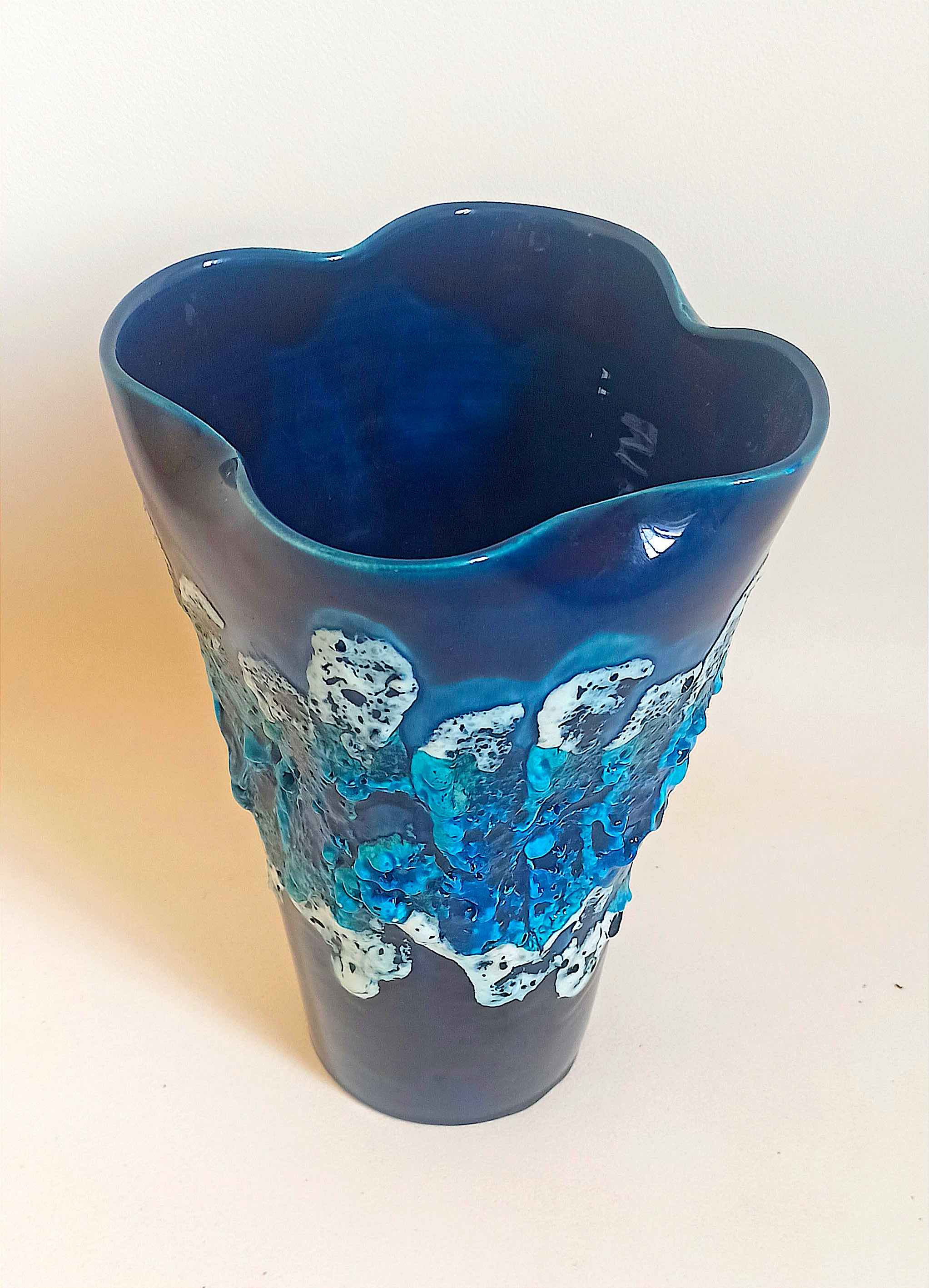 Vase Fat Lava Vallauris Ecume des Mers Height 25,5 cm