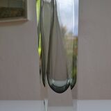 Murano Sommerso Vase Gray Blue 30 cm Vintage 1970