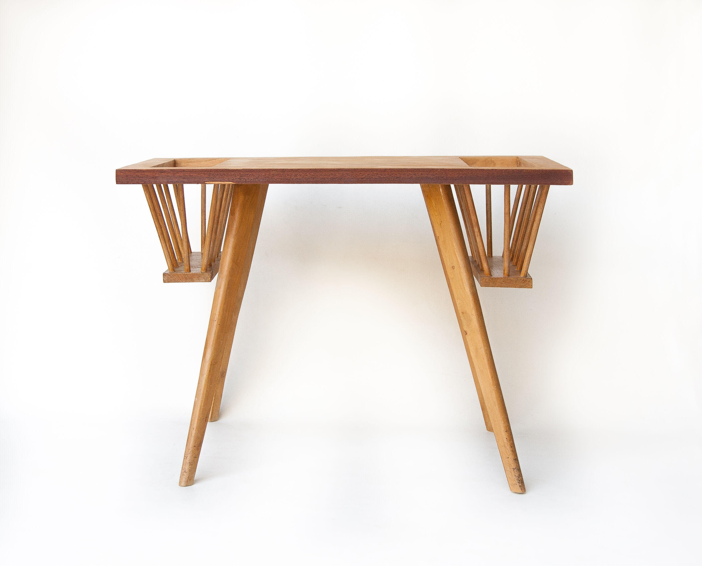 Vintage table, wooden table feet compass, side table, coffee table, lounge magazine table, retro, wooden table, table, 70's
